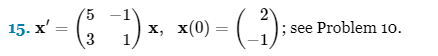 15. x':
=
5
3
-1)²
x, x(0)
=
- (-²); s
; see Problem 10.