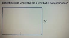 Describe a case where f(x) has a limit but is not continuous?
