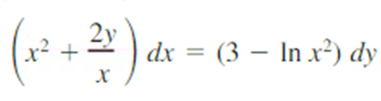 2y
dx = (3 – In x²) dy
+
