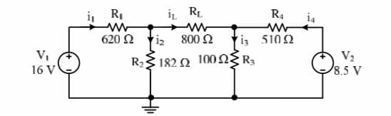 i, RI
R4
i4
620 2
iz 800 N
i, 5102.
16 V
R23 182 2 100NE R.
V2
8.5 V
