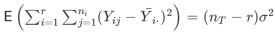 (E E(; – Ý ; )²) = (nr – r)o²
Ε
i=1
i.
