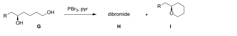 R
ОН
G
OH
PBr3, pyr
dibromide
н
+
R