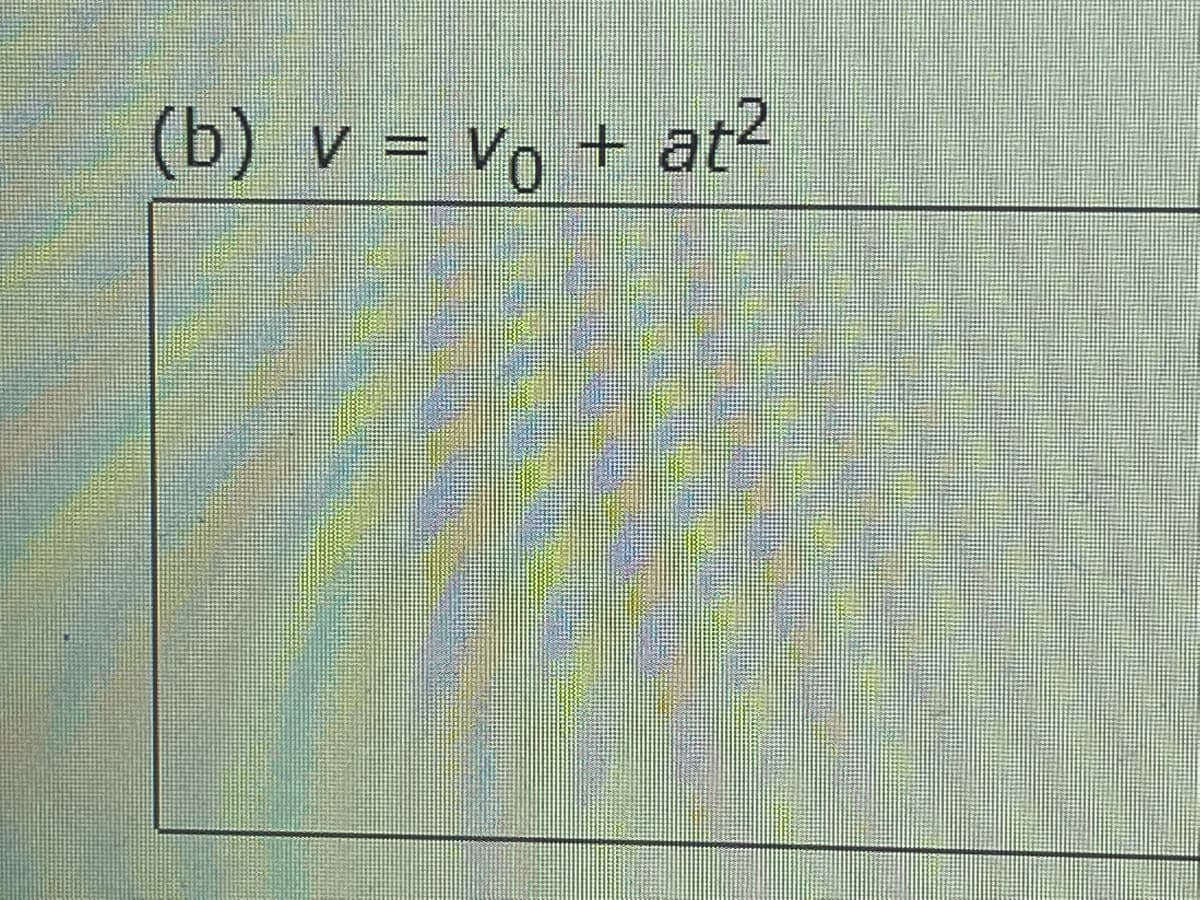 (b) v = vo + at²