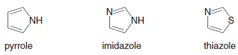 N=
NH
N=
NH
pyrrole
imidazole
thiazole
