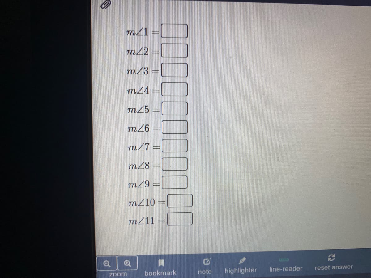 m21
m22 =
m23
m24=
m25 =
= 97
m27 =
m28 =
m210 :
m/11
highlighter
line-reader
reset answer
bookmark
note
zoom
