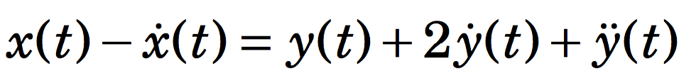 x(t) – ¿(t) = y(t) +2j(t)+ ÿ(t)
