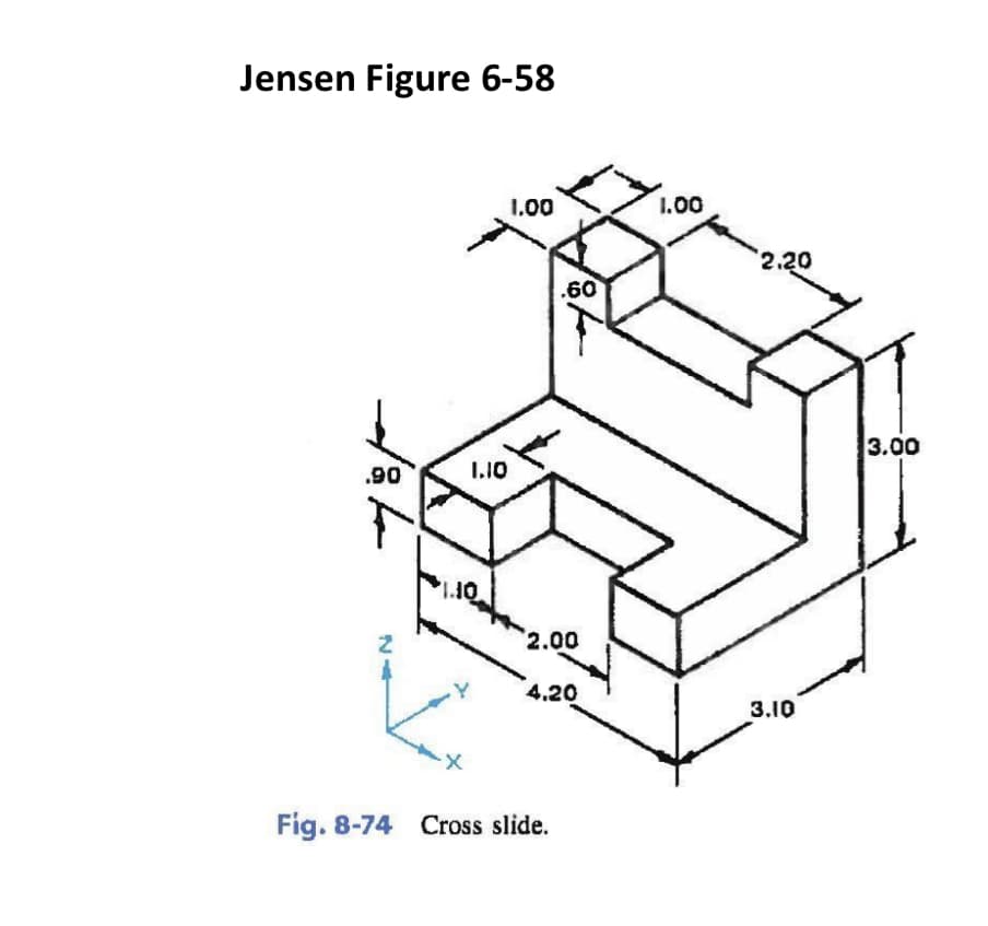Jensen Figure 6-58
.90
N
1.10
1.10
1.00
.60
t
2.00
Fig. 8-74 Cross slide.
4.20
1.00
2.20
3.10
3.00