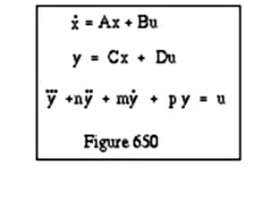 i = Ax + Bu
y - Cx + Du
y +nÿ • mỷ + Py = u
Figure 650
