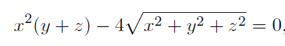 x² (y+ 2) – 4V1² + y² + z² =
0-
