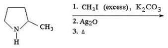HIN
CH3
1. CH3I (excess), K₂CO3
2. Ag20
3. A
