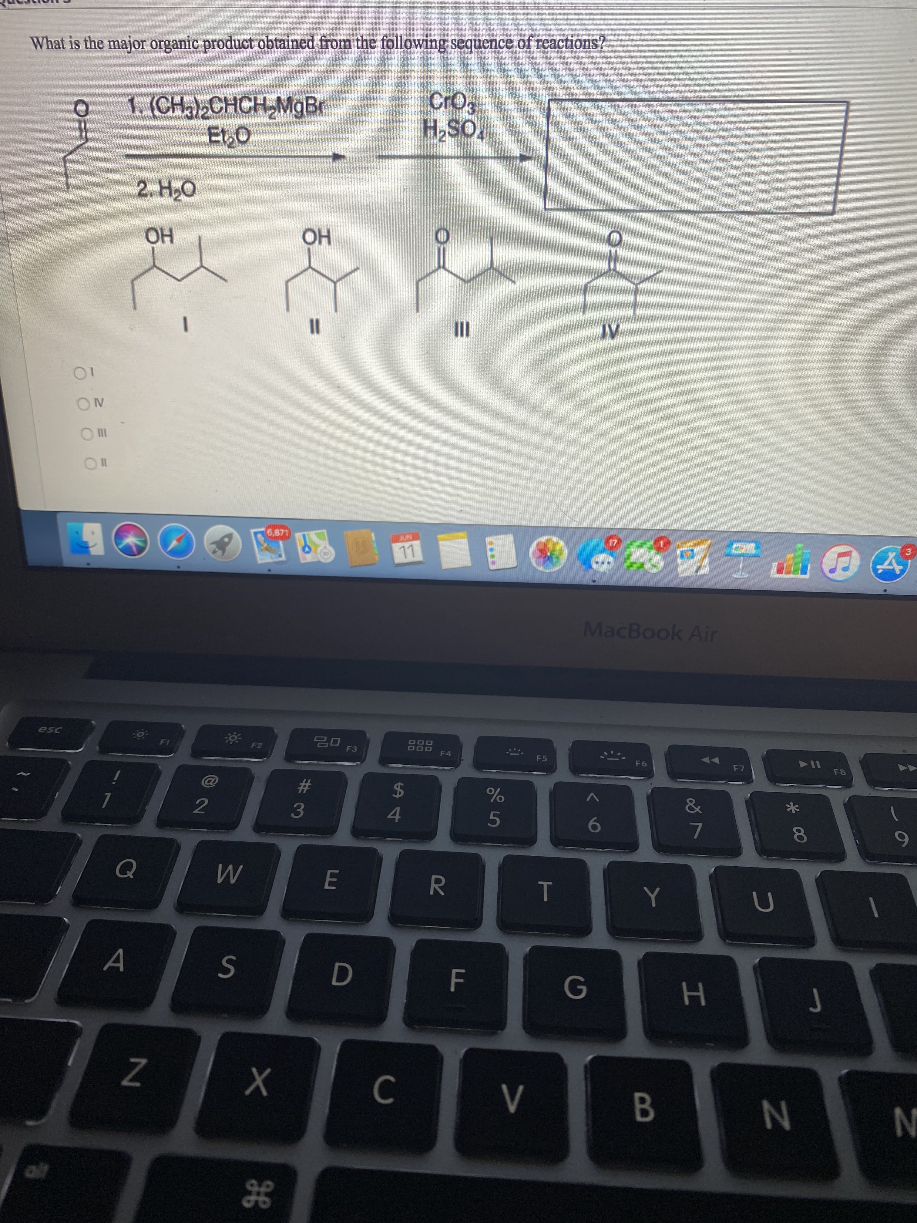 What is the major organic product obtained from the following sequence of reactions?
