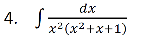dx
4.
x2 (x2+x+1)
S
x²+x+1)
