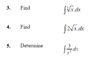 3.
Find
4.
Find
5.
Determine
dx
