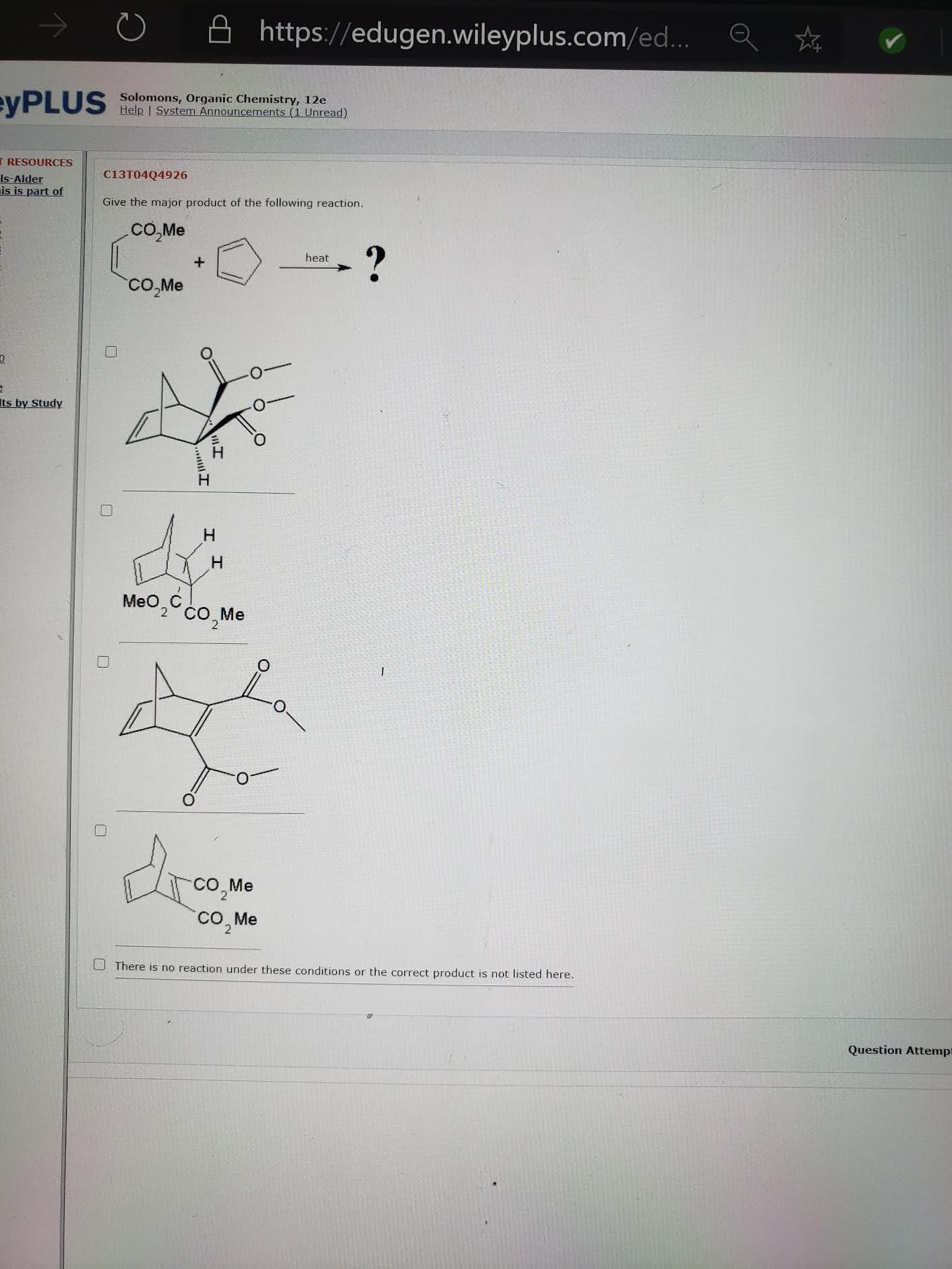 Give the major product of the following reaction.
CO,Me
heat
cO,Me
