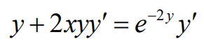 y+2xyy' = e2y
