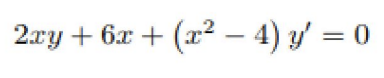 2ay + 6x + (x² – 4) y' = 0
