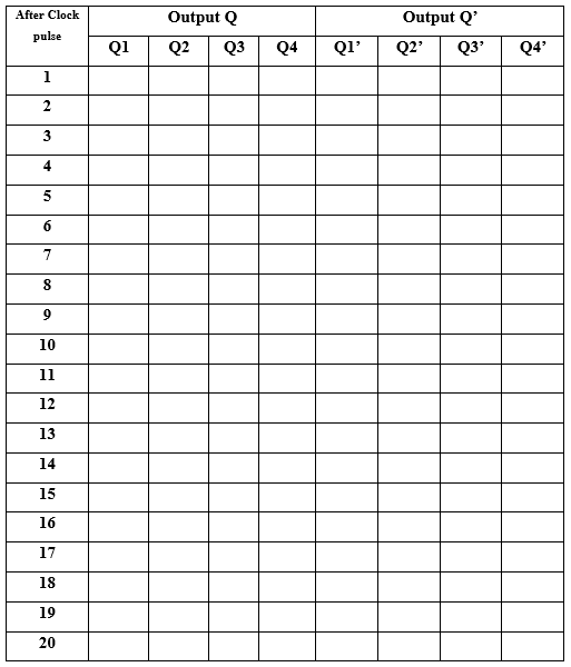 After Clock
Output Q
Output Q'
pulse
Q1
Q2
Q3
Q4
QI'
Q2'
Q3'
Q4
1
3
4
5
6
7
10
11
12
13
14
15
16
17
18
19
20
2.
