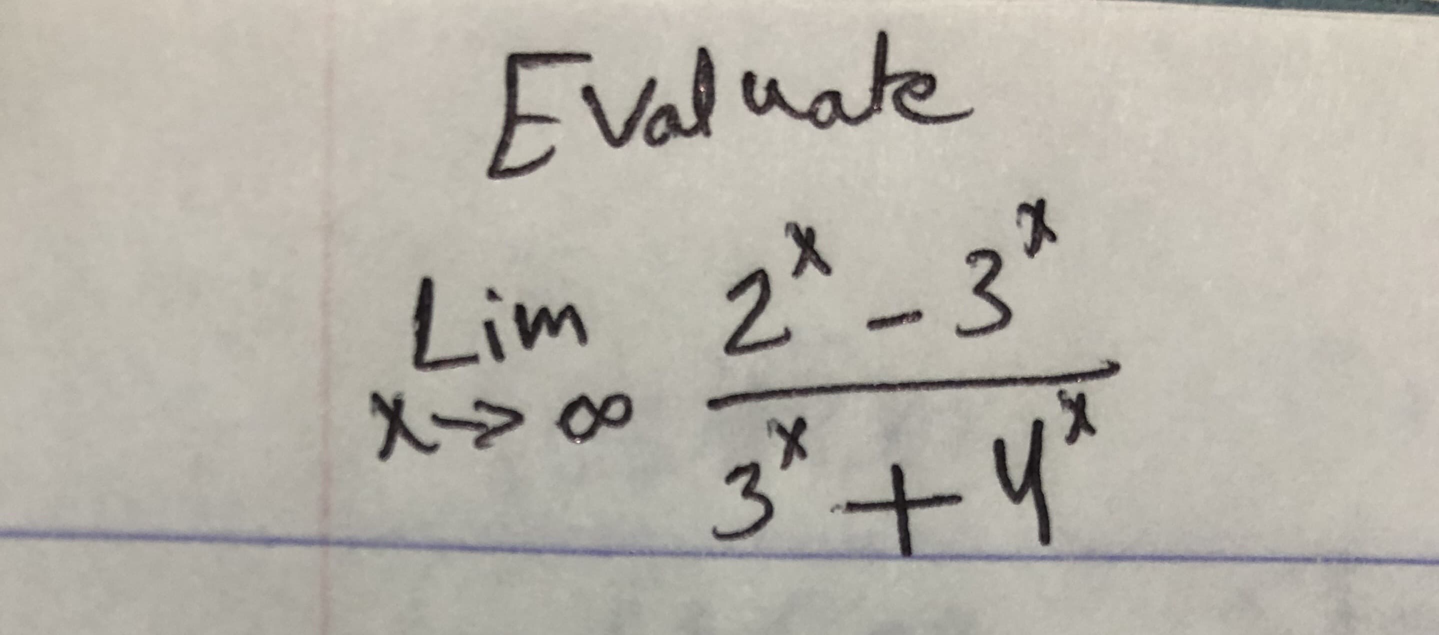 Evaluate
Lim 2* _3²
X> 00
3.
