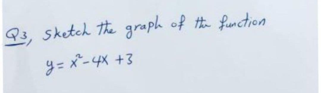 93, sketch the graph of the fanction
リ=メー4 +3
