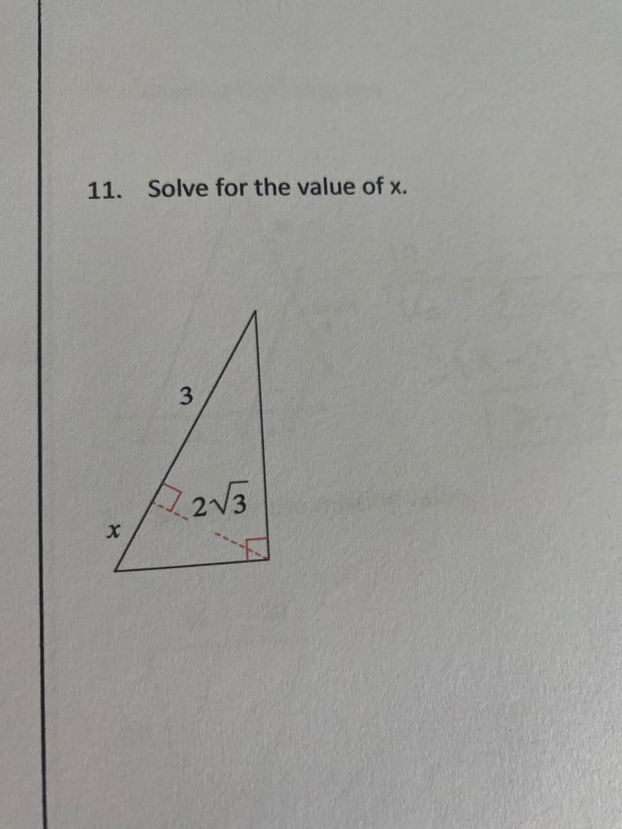 11. Solve for the value of x.
3.
