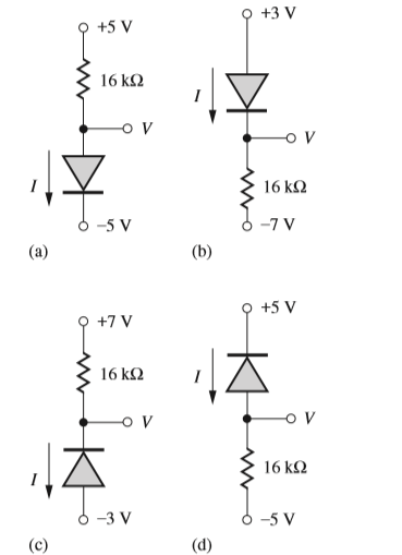 +3 V
+5 V
16 k2
16 k2
6 -5 V
O -7 V
(a)
(b)
+5 V
+7 V
16 k2
-o V
,주.
16 k2
O -3 V
-5 V
(d)
