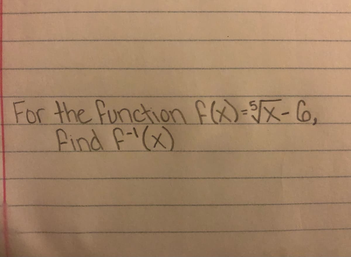For the function f)-X-6,
Pind f(x)
