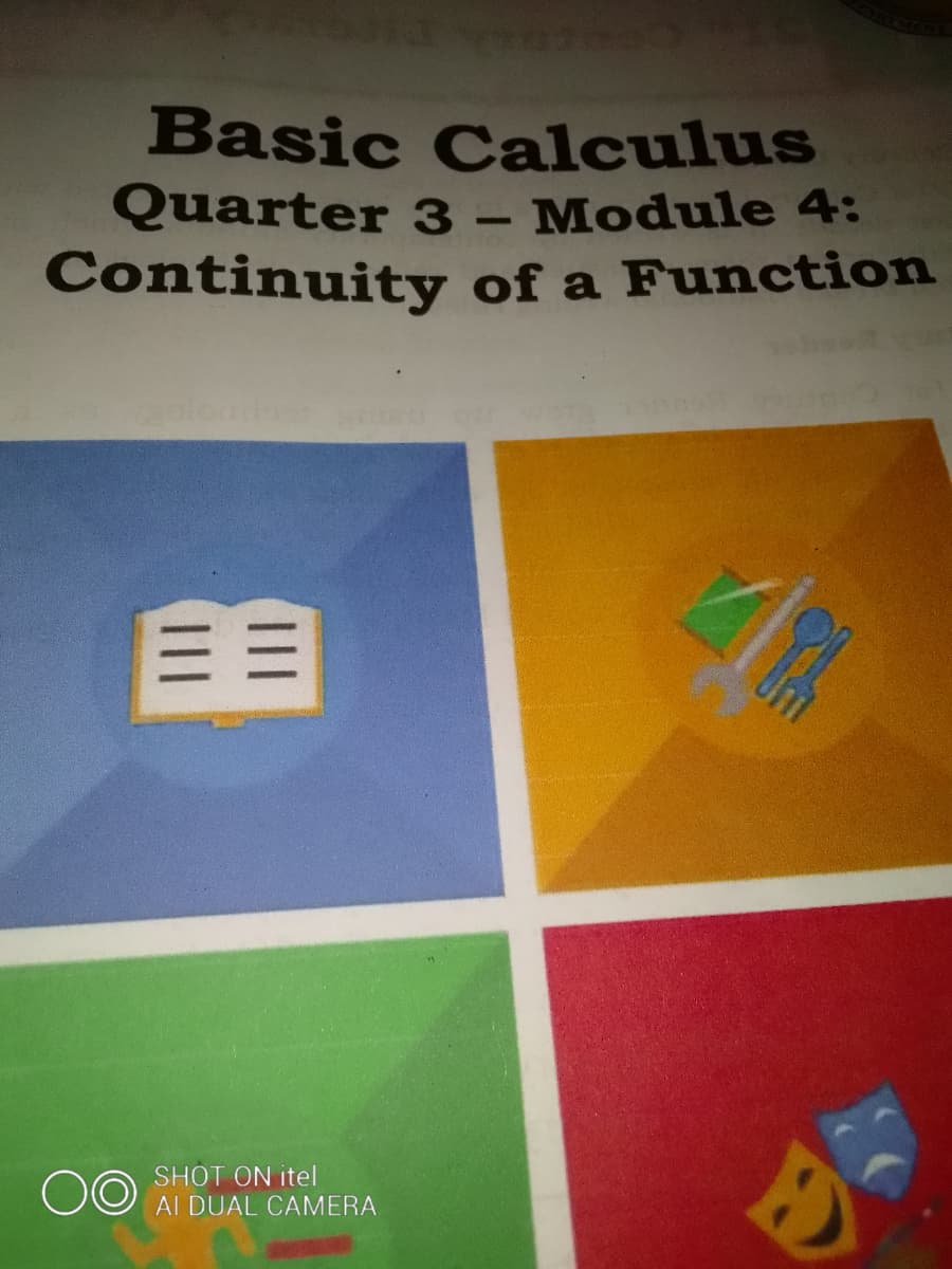 Basic Calculus
Quarter 3- Module 4:
Continuity of a Function
00
SHOT ON itel
AI DUAL CAMERA
