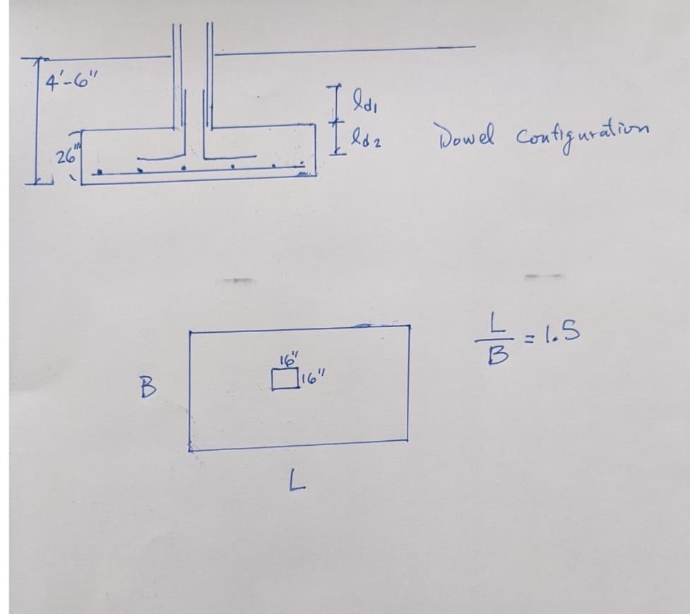 4'-6"
26
B
16"
16"
L
ldı
Твог
Dowel Configuration
1/33=1.5