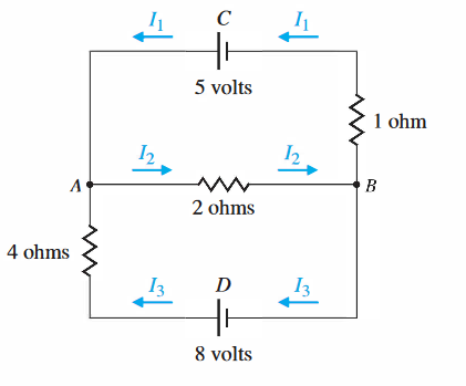 5 volts
1 ohm
2 ohms
4 ohms
I3
D
I3
8 volts
