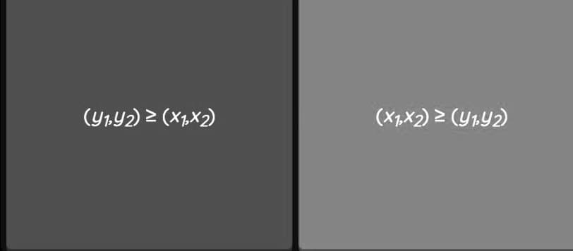 (y,42) 2 (X1,x2)
(Xpx2) > (Y,42)

