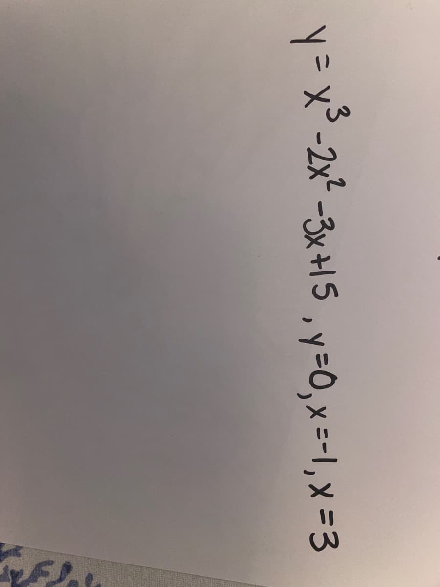 y=Dx²-2x² -3x +15 ,y=0,x=-1,x =3
