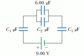 6.00 μF
C, µF=
C2 µF
9.00 V
