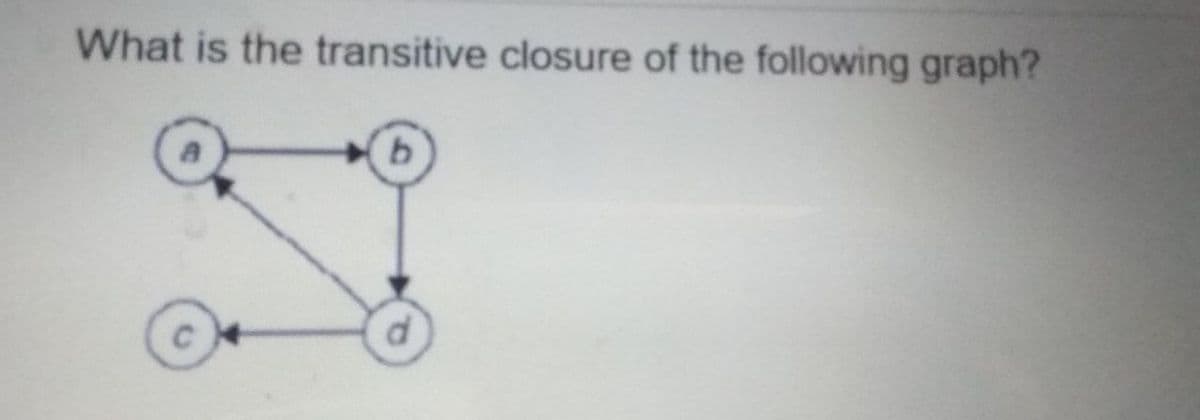 What is the transitive closure of the following graph?

