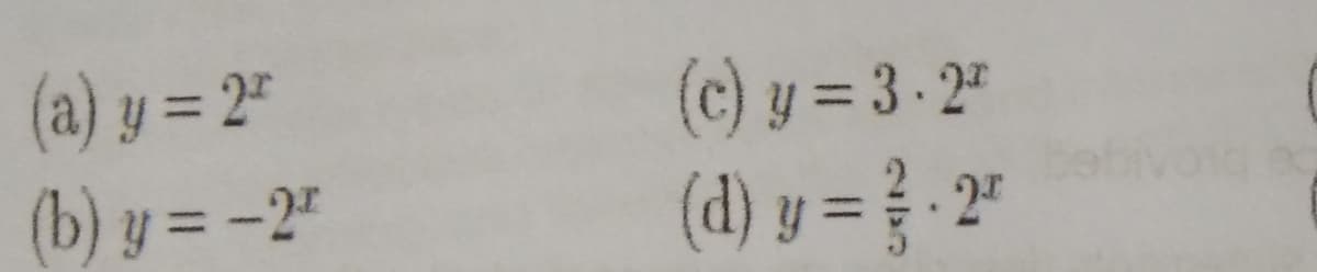 (a) y = 2"
(b) y = -2"
(c) y = 3-25
(d) y = 2"
%3D
