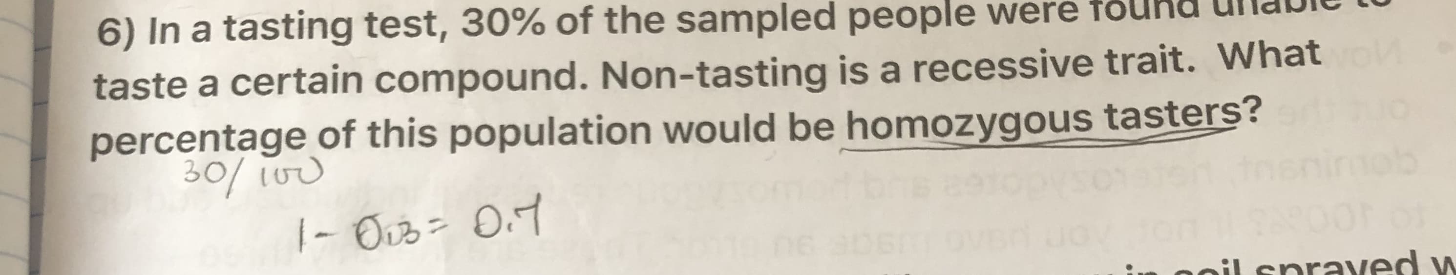 percentage of this population would be homozygous tasters?
