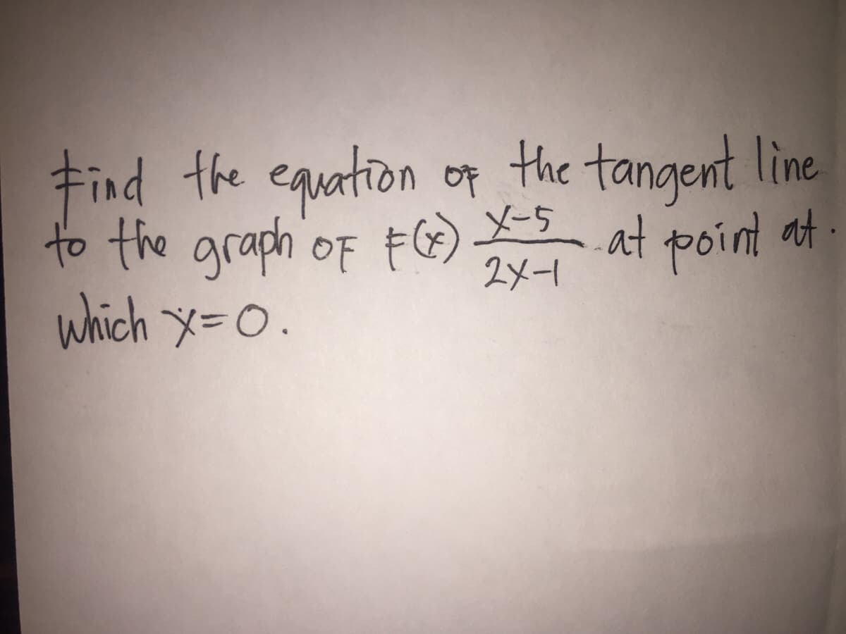 Find the equation of the tangent line
OF
2メー
which x=0.
