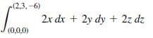 (2,3,-6)
2x dx + 2y dy + 2z dz
(0,0,0)
