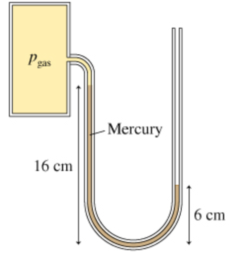 P gas
-Mercury
16 cm
6 cm
