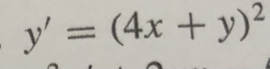 y' = (4x + y)²
