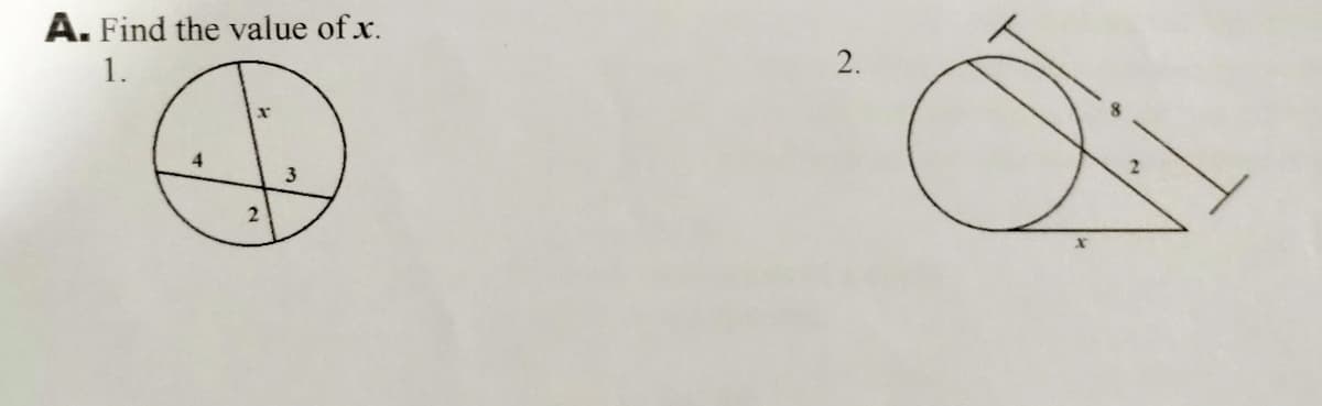 A. Find the value of x.
1.
2.
3
