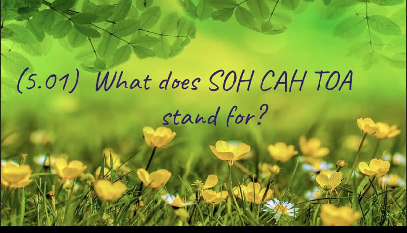(5.01) What does SOH CAH TOA
stand for?
