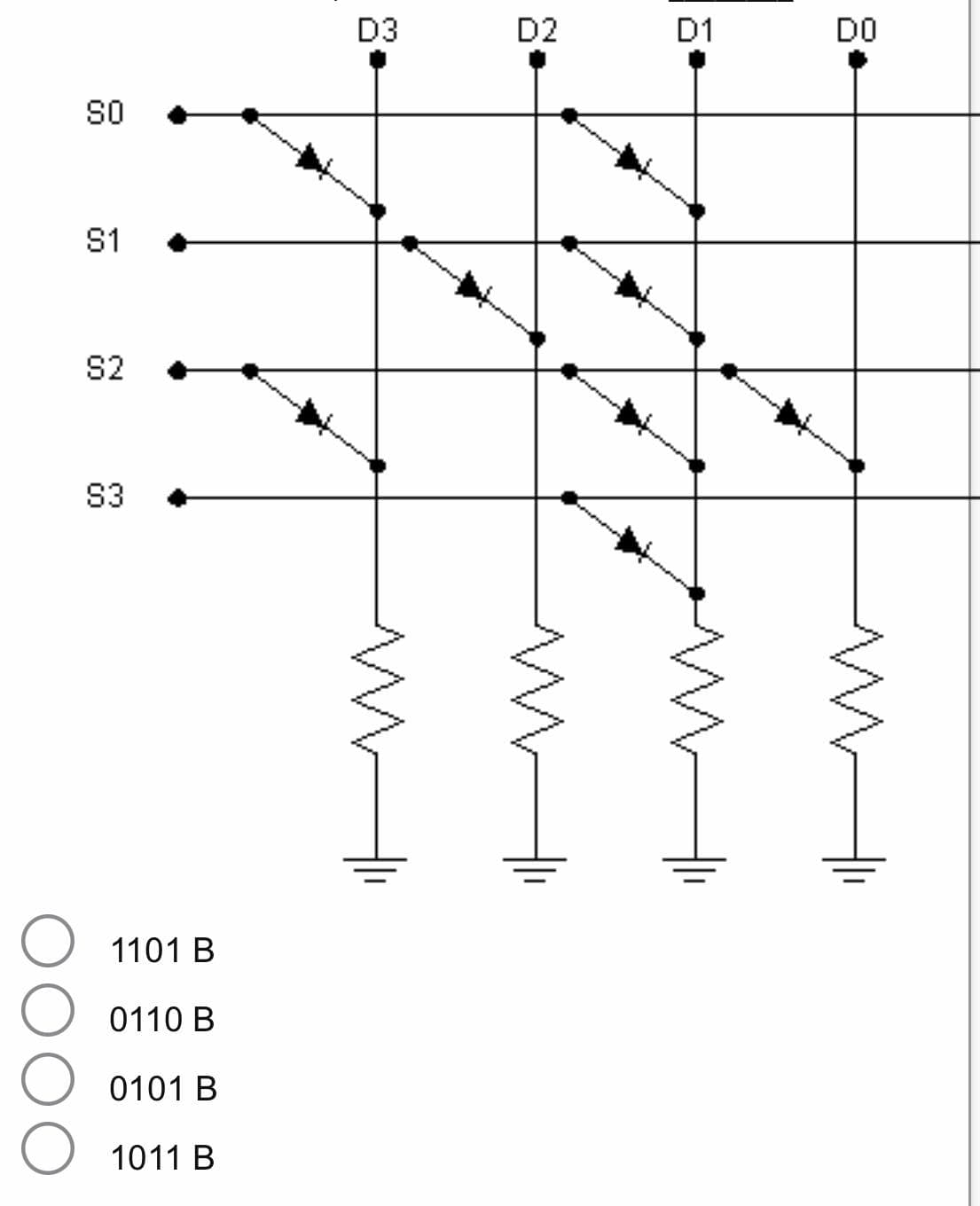 D3
D2
D1
DO
SO
S1
S2
S3
1101 B
0110 B
0101 B
1011 B
