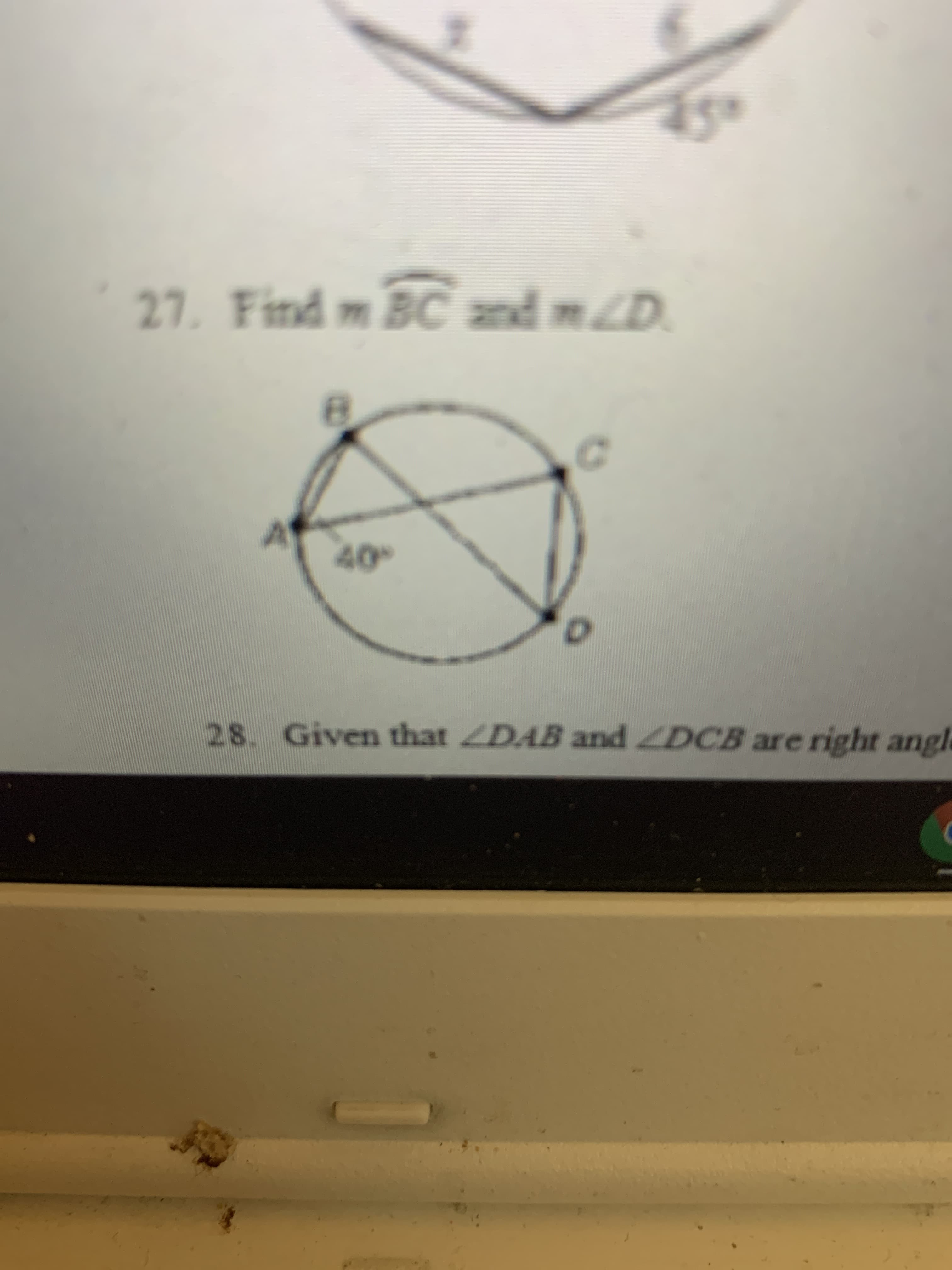 27. Find m BC and m/D
40°
