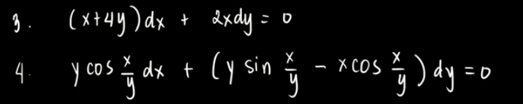 (x+4y) dx + dxdy =
4.
y cos I dx t (y sin
X COS
