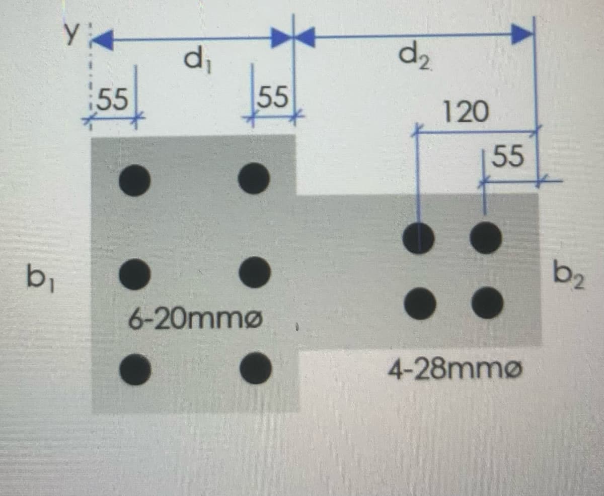 b₁
Y
55
d₁
55
6-20mmø
d₂
120
55
4-28mmø
b2