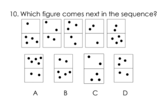10. Which figure comes next in the sequence?
A
B C D
