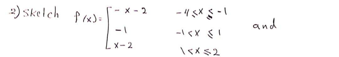 2) Skelch fx)=
X - 2
and
1-
Lx-2
\<メS2
