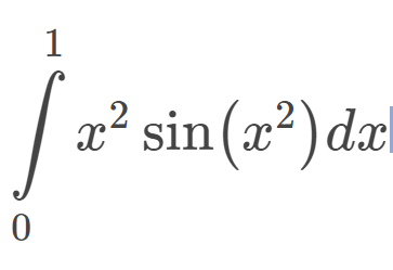 1
x² sin (x²) dxl
