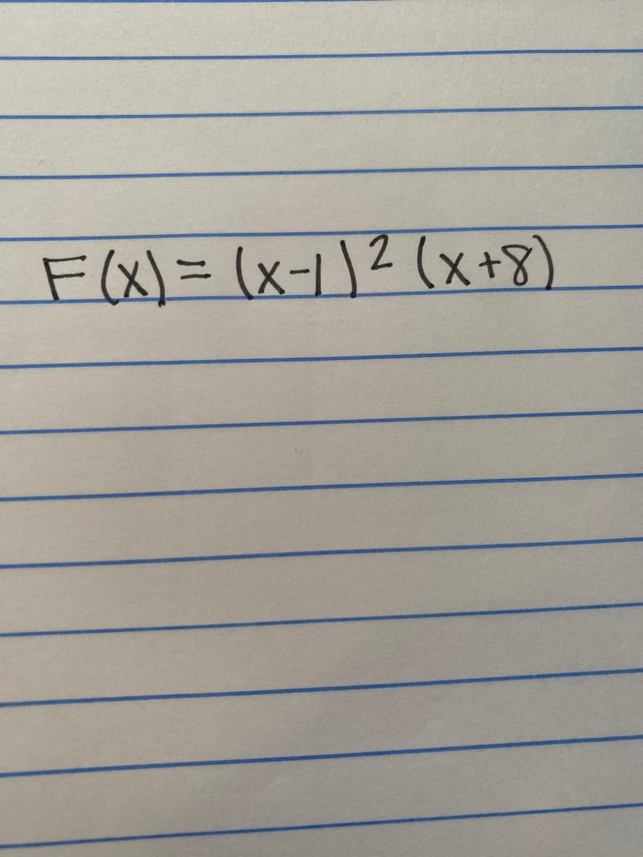 F(X)=(x-1)2 (x+8)
