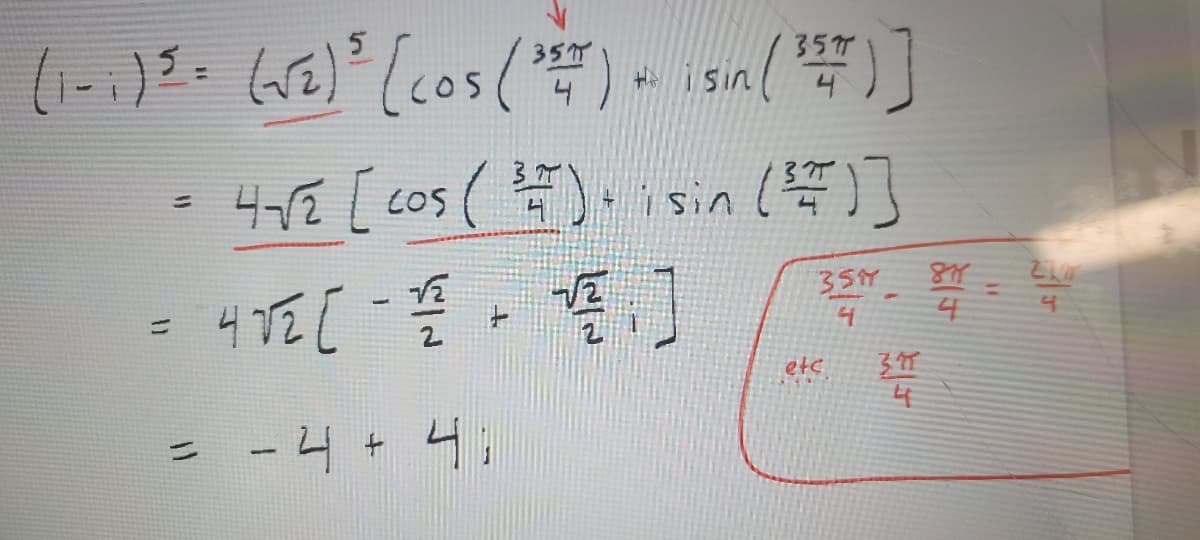 (1-1) S = (WE)도 (Cos(32) isin(3주)]
4 [ cos ( 쯤) isin (주)]
3SY
4
=
=
[나를 듦 그르다
-1 +니:
etc
파도
4
84
4
디